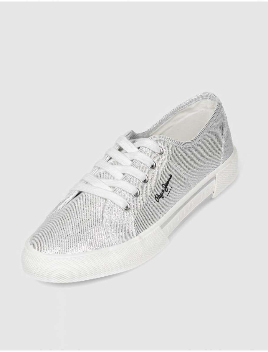 ZAPATILLA PEPE JEANS BRADY PARTY W PLATA