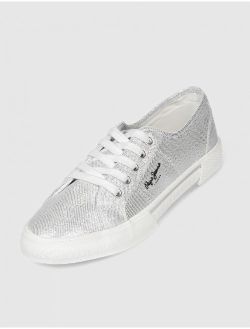 ZAPATILLA PEPE JEANS BRADY PARTY W PLATA