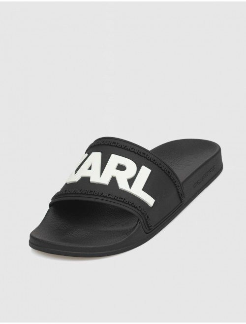 CHANCLA KARL LAGERFELD KONDO KARL LOGO SLIDE NEGRO