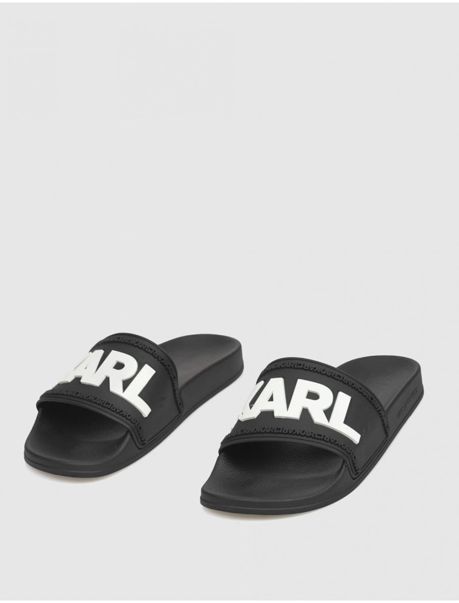 CHANCLA KARL LAGERFELD KONDO KARL LOGO SLIDE NEGRO