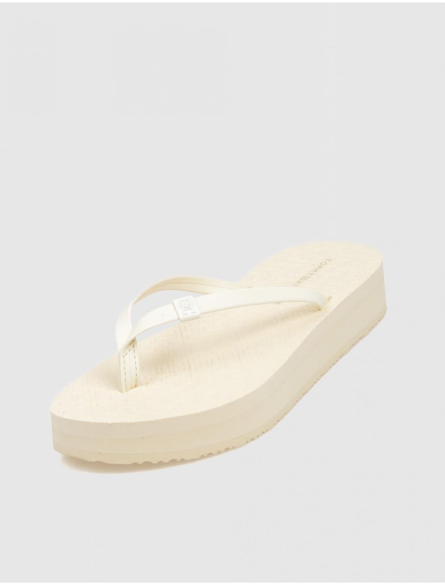 SANDALIA DE DEDO TOMMY HILFIGER MONOGRAM BEACH SANDAL BEIG