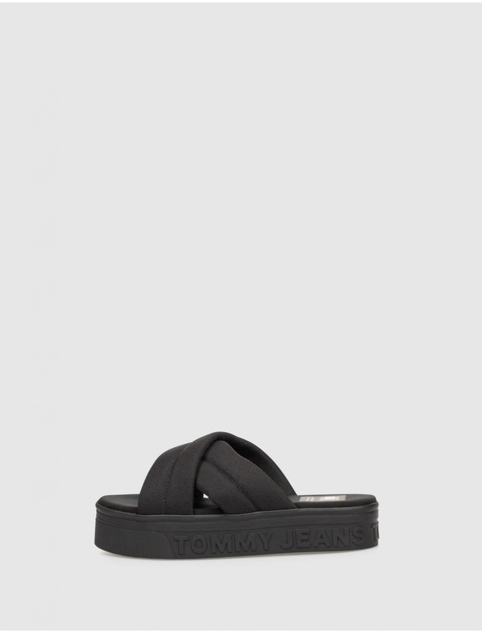 SANDALIA TOMMY HILFIGER TJW LETTERING FLATFORM SANDAL NEGRO