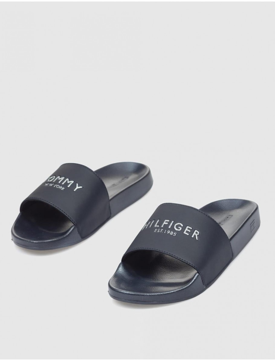 CHANCLA TOMMY HILFIGER TH GLITTER POOL SLIDE MARINO