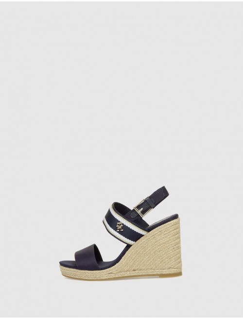 ALPARGATA TOMMY HILFIGER WEBBING HIGH WEDGE SANDAL MARINO