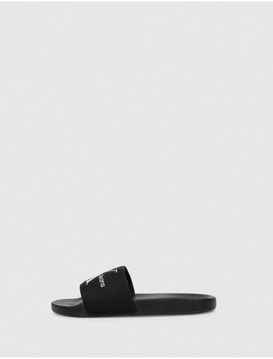 CHANCLA CALVIN KLEIN SLIDE MONOGRAM CO NEGRO