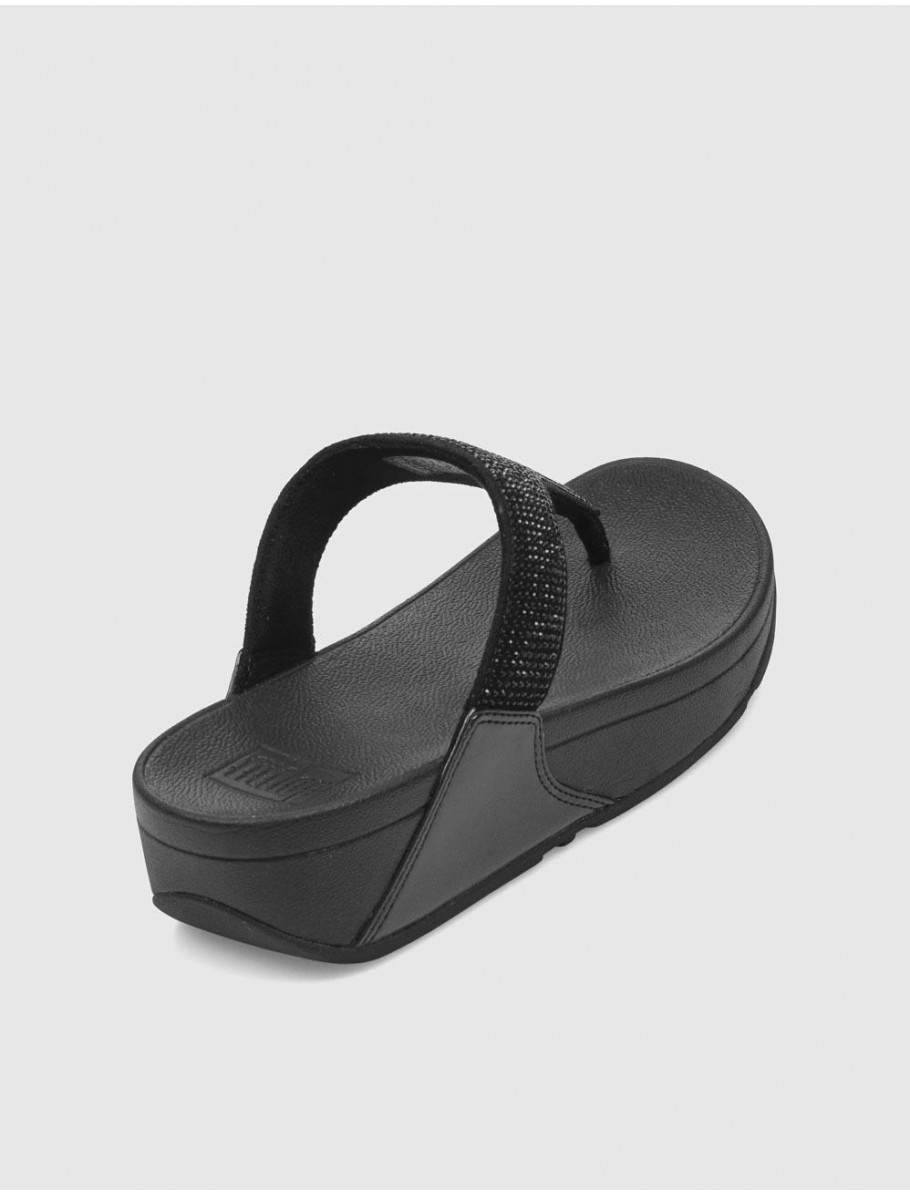 CHANCLA FITFLOP LULU CRYSTAL EMBELLISHED TOE POST NEGRO