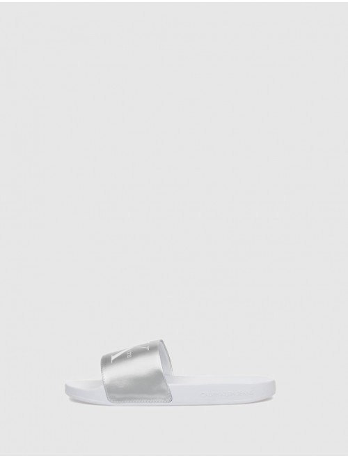 CHANCLA CALVIN KLEIN SLIDE NY PEARL BLANCO