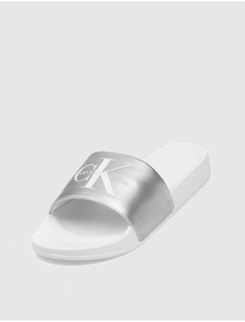 CHANCLA CALVIN KLEIN SLIDE NY PEARL BLANCO