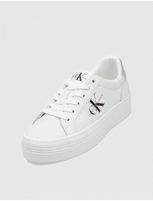 ZAPATILLA CALVIN KLEIN VULC FLATFORM LACEUP LTH BLANCO