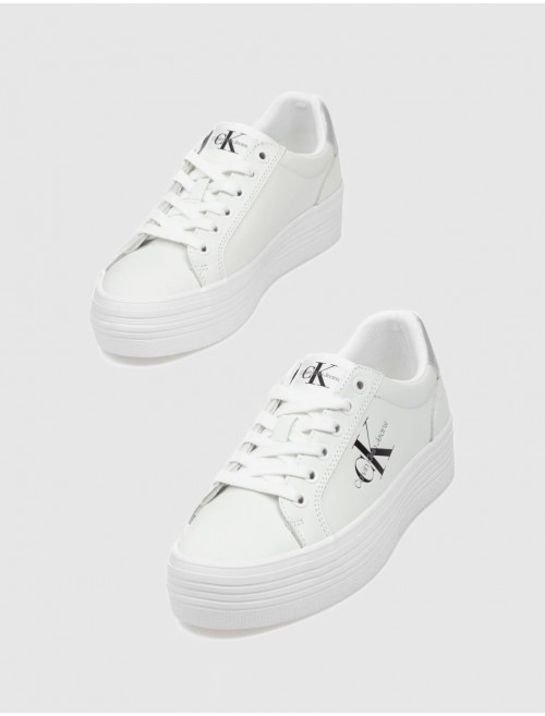 ZAPATILLA CALVIN KLEIN VULC FLATFORM LACEUP LTH BLANCO