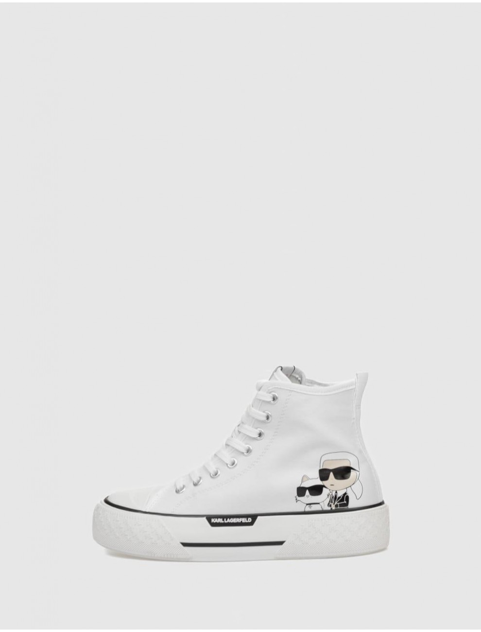 ZAPATILLA ABOTINADA KARL LAGERFELD KAMPUS MAX III TWIN NFT HI LACE BLANCO