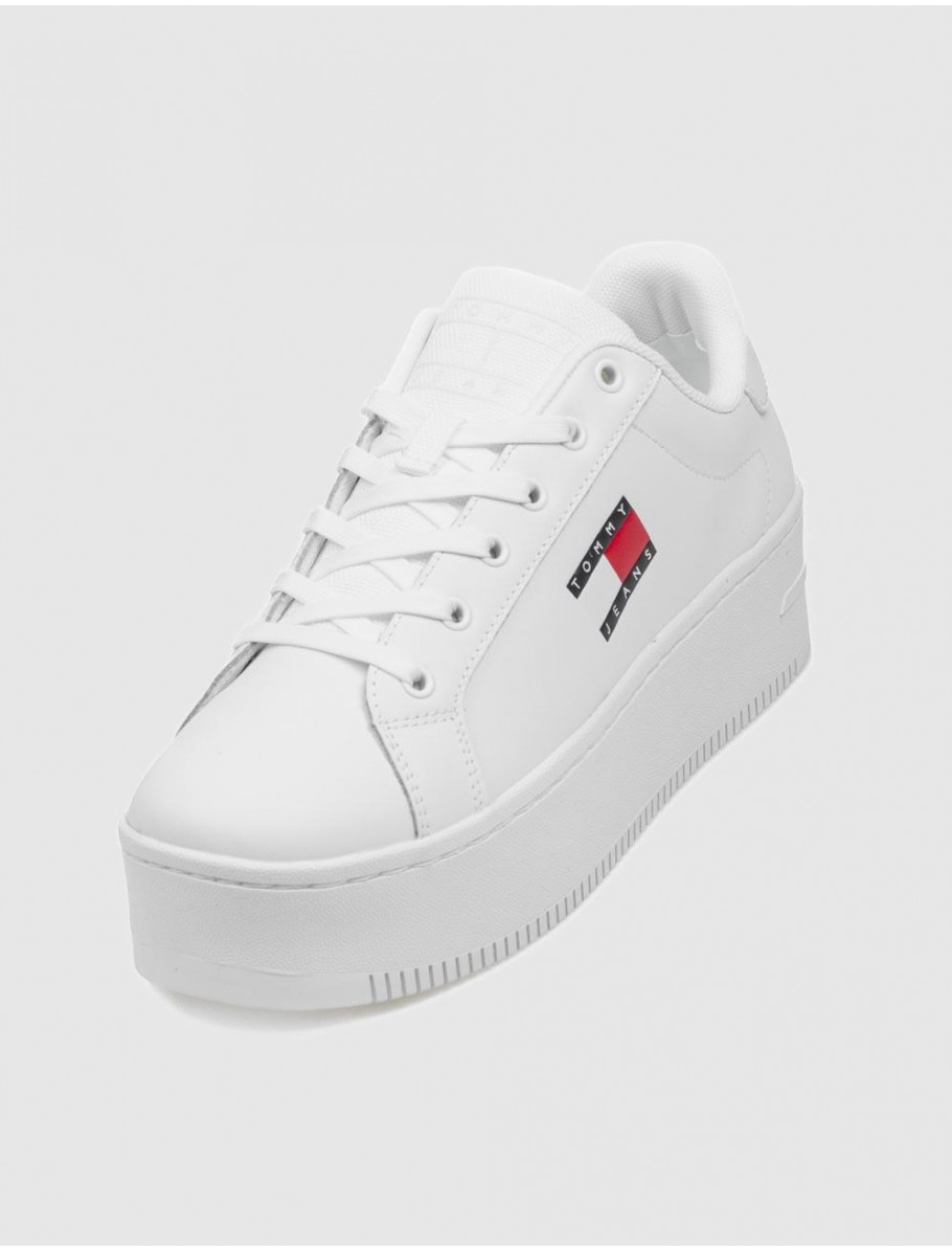 ZAPATILLA TOMMY HILFIGER TJW FLATFORM ESS BLANCO