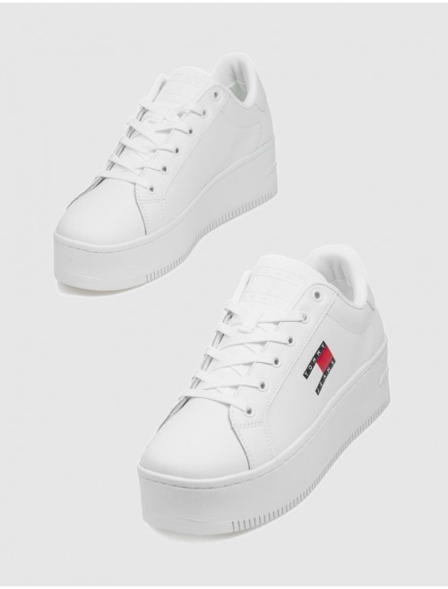 ZAPATILLA TOMMY HILFIGER TJW FLATFORM ESS BLANCO