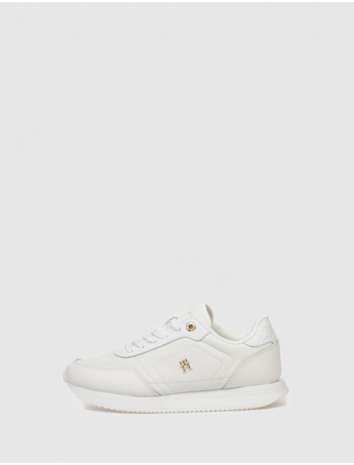 ZAPATILLA TOMMY HILFIGER ELEVATED ESSENT RUNNER MONOGRAM BLANCO