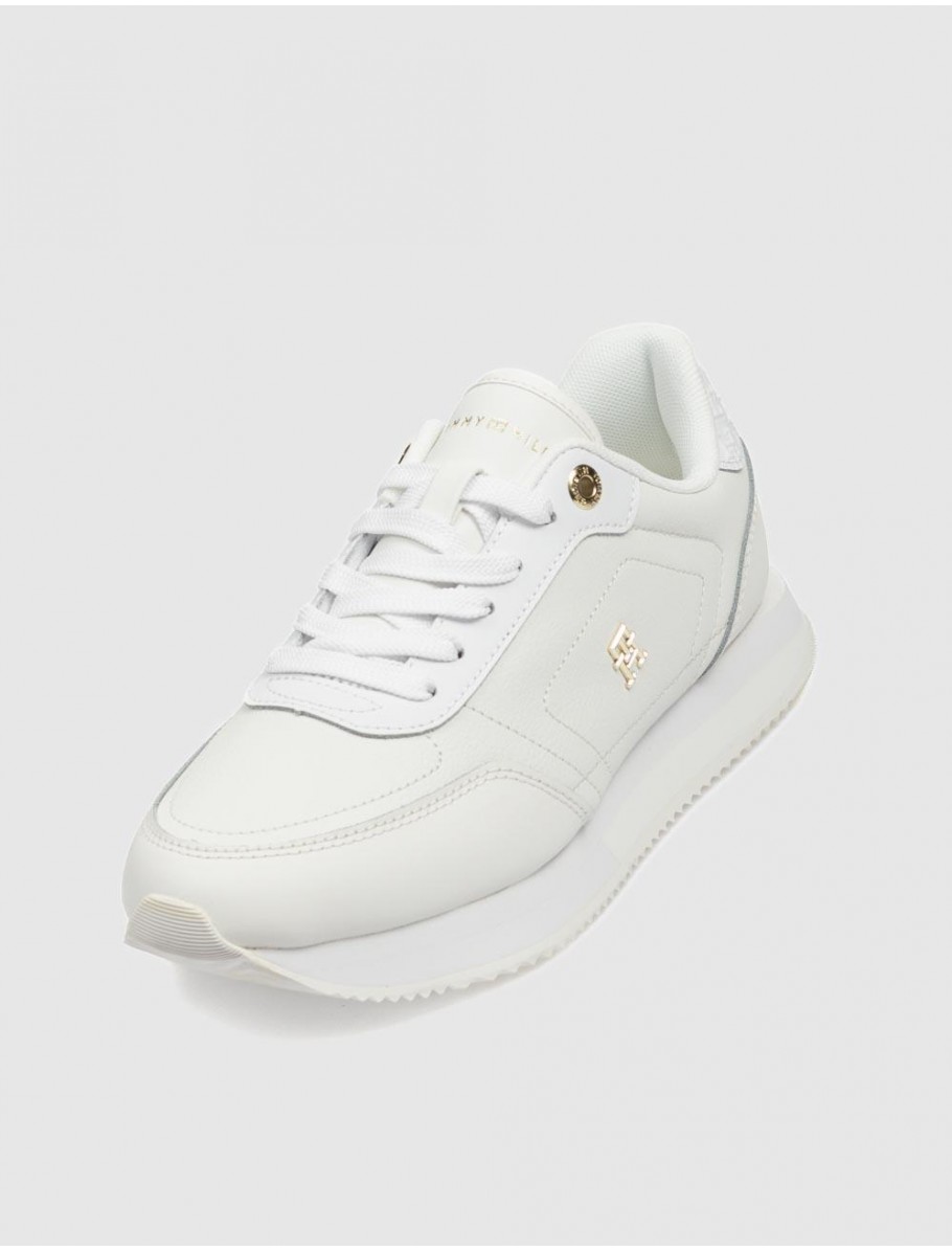 ZAPATILLA TOMMY HILFIGER ELEVATED ESSENT RUNNER MONOGRAM BLANCO