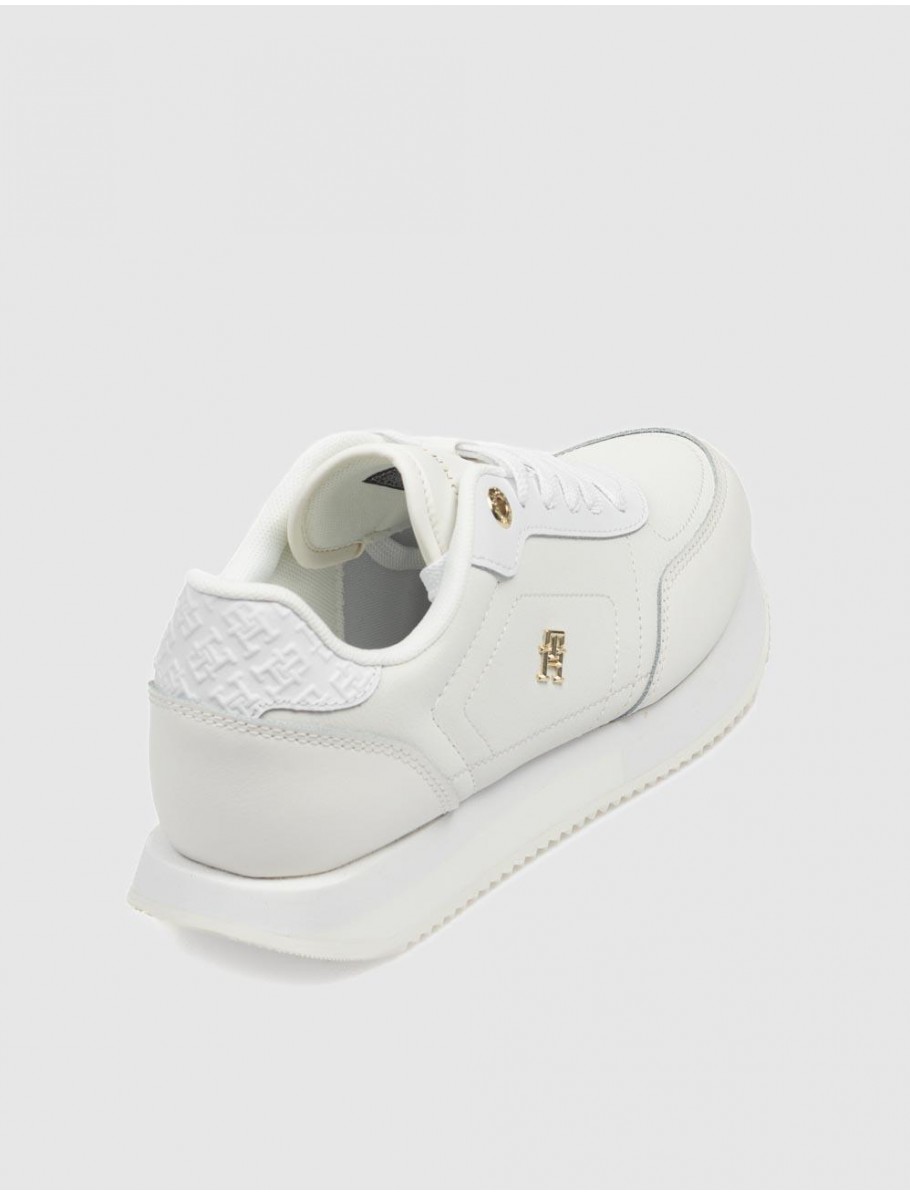 ZAPATILLA TOMMY HILFIGER ELEVATED ESSENT RUNNER MONOGRAM BLANCO