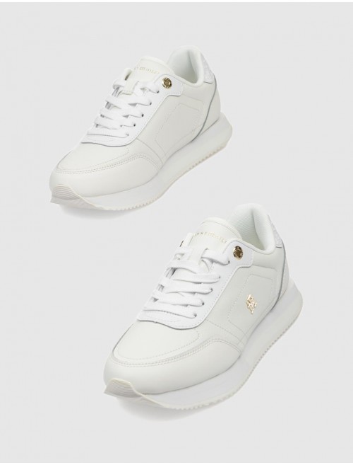 ZAPATILLA TOMMY HILFIGER ELEVATED ESSENT RUNNER MONOGRAM BLANCO