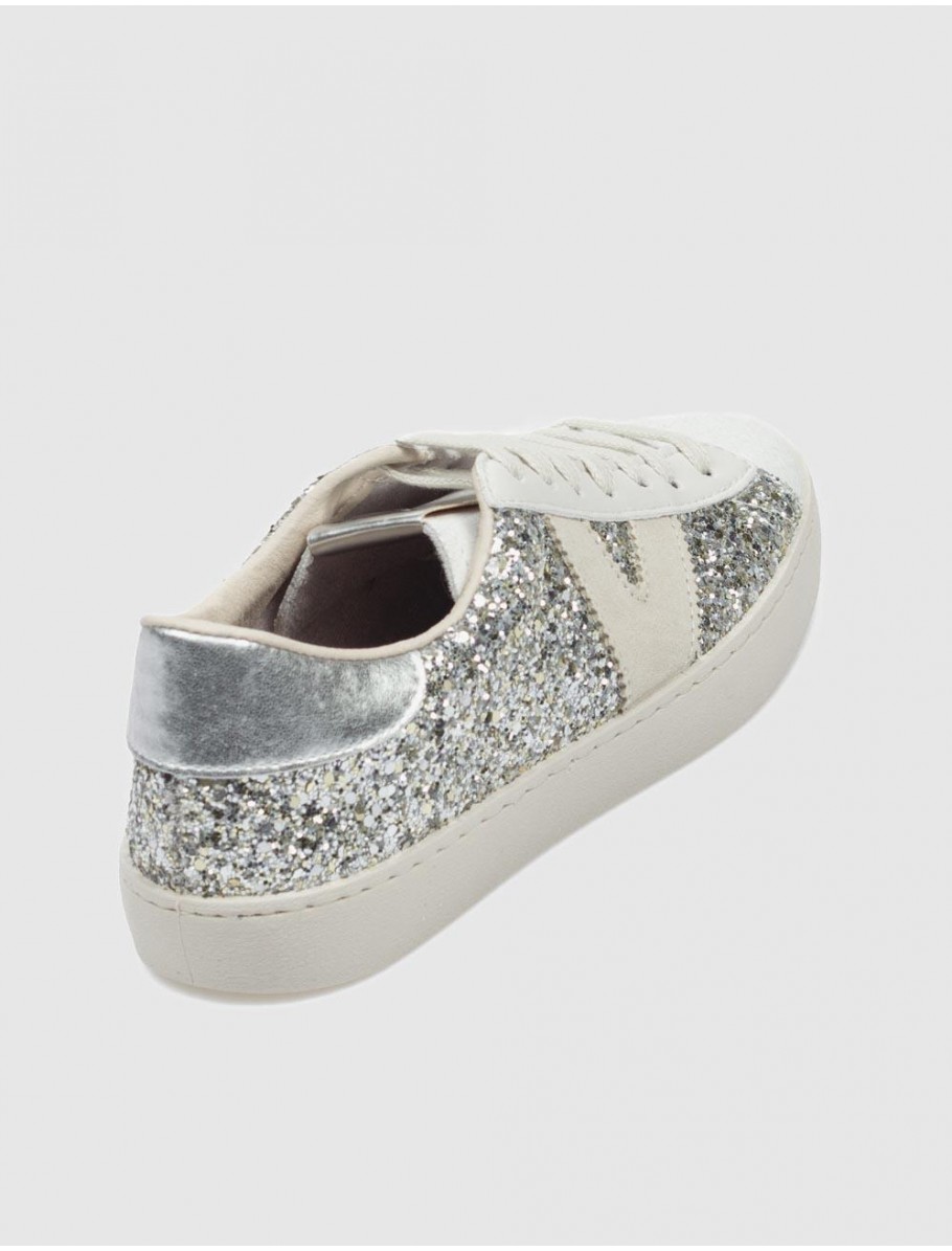 ZAPATILLA VICTORIA BERLIN GLITTER PLATA