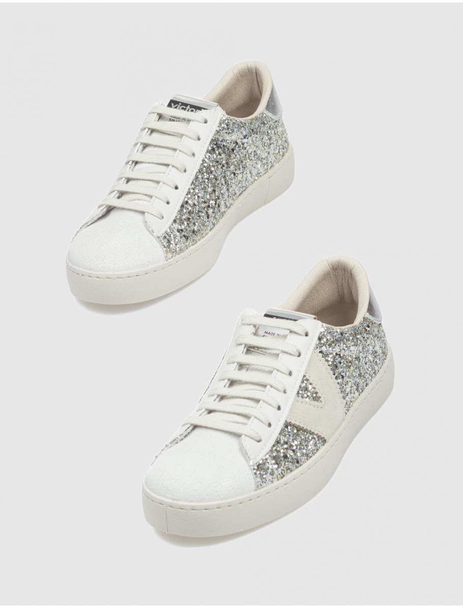 ZAPATILLA VICTORIA BERLIN GLITTER PLATA