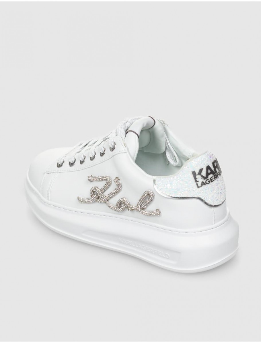 ZAPATILLA KARL LAGERFED KAPRI SIGNIA RHINESTONES LO BLANCO