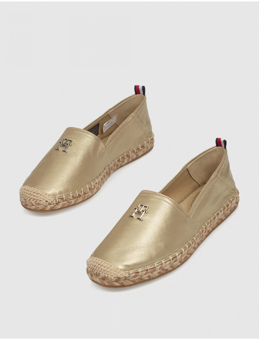 ALPARGATA TOMMY HILFIGER TH GOLD FLAT ESPADRILLE ORO