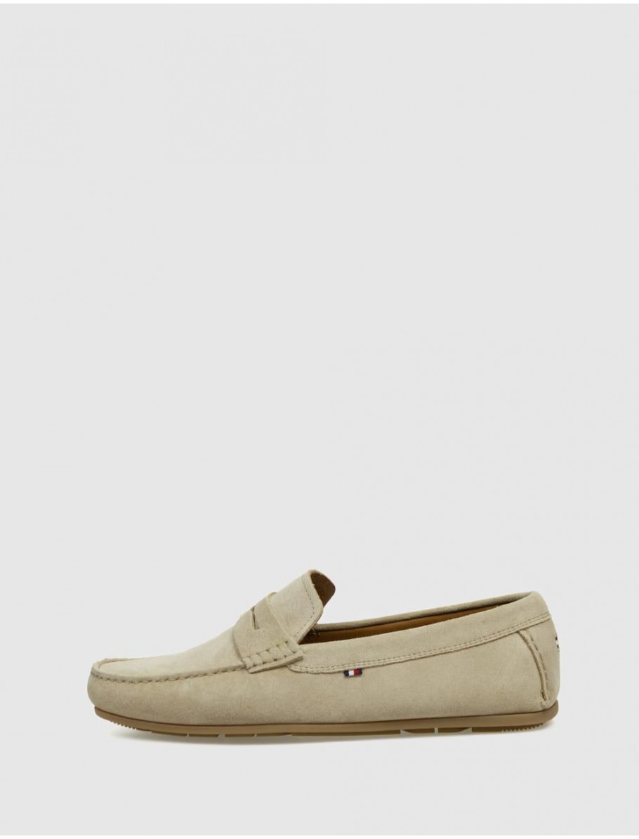 MOCASiN TOMMY HILFIGER CASUAL HILFIGER SUEDE DRIVER BEIG