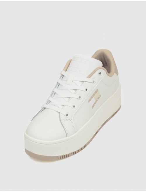 ZAPATILLA TOMMY HILFIGER TJW FLATFORM ESS BLANCO GRIS