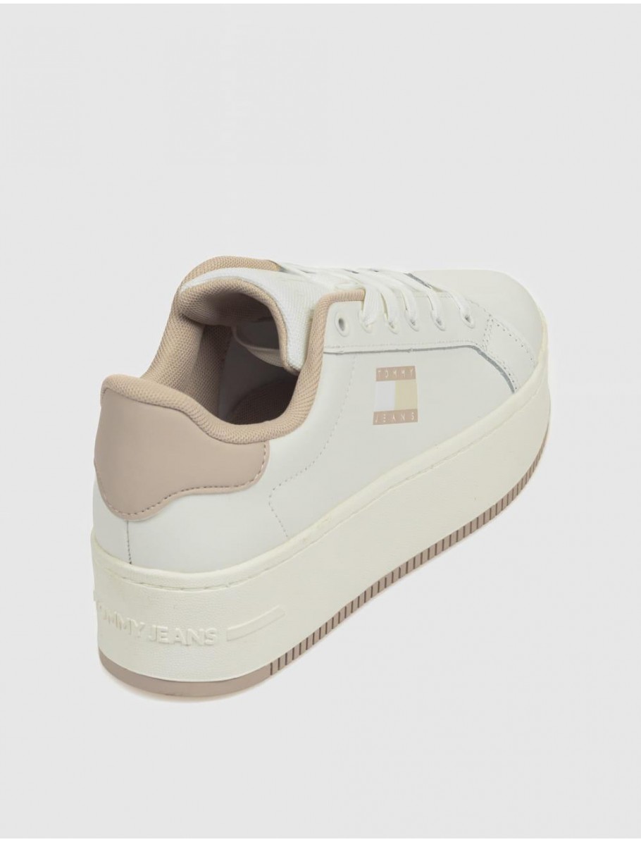 ZAPATILLA TOMMY HILFIGER TJW FLATFORM ESS BLANCO GRIS