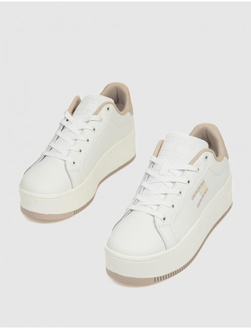 ZAPATILLA TOMMY HILFIGER TJW FLATFORM ESS BLANCO GRIS