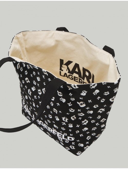 BOLSO KARL LAGERFED K IKONIK 20 CHOUP AOP REVSHOP NEGRO