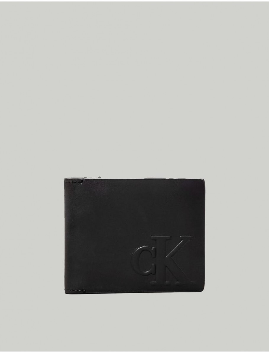 CARTERA CALVIN KLEIN LOGO EMBOSS BIFOLD W COIN NEGRO