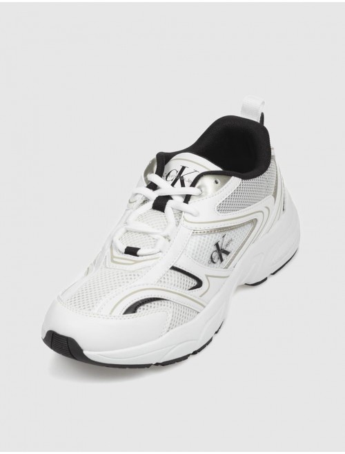 ZAPATILLA CALVIN KLEIN RETRO TENNIS MESH ML BLANCO