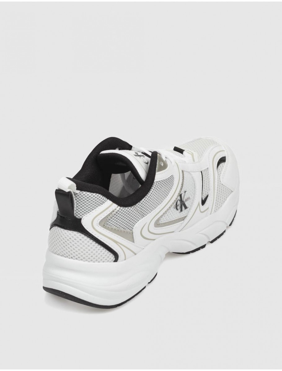 ZAPATILLA CALVIN KLEIN RETRO TENNIS MESH ML BLANCO