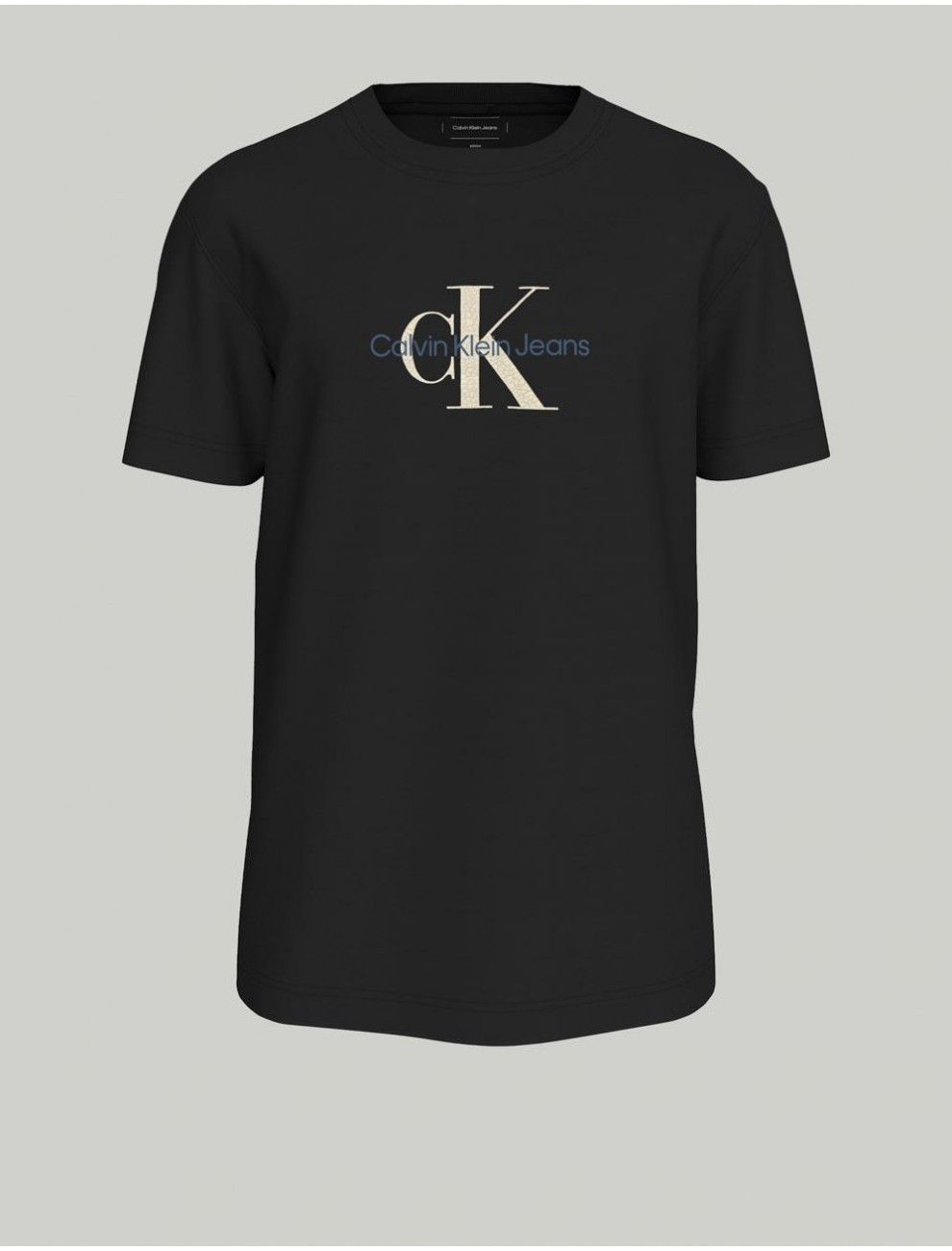 CAMISETA CALVIN KLEIN DISTRESSED MONOLOGO TEE NEGRO