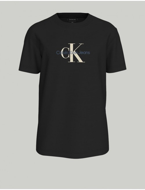 CAMISETA CALVIN KLEIN DISTRESSED MONOLOGO TEE NEGRO