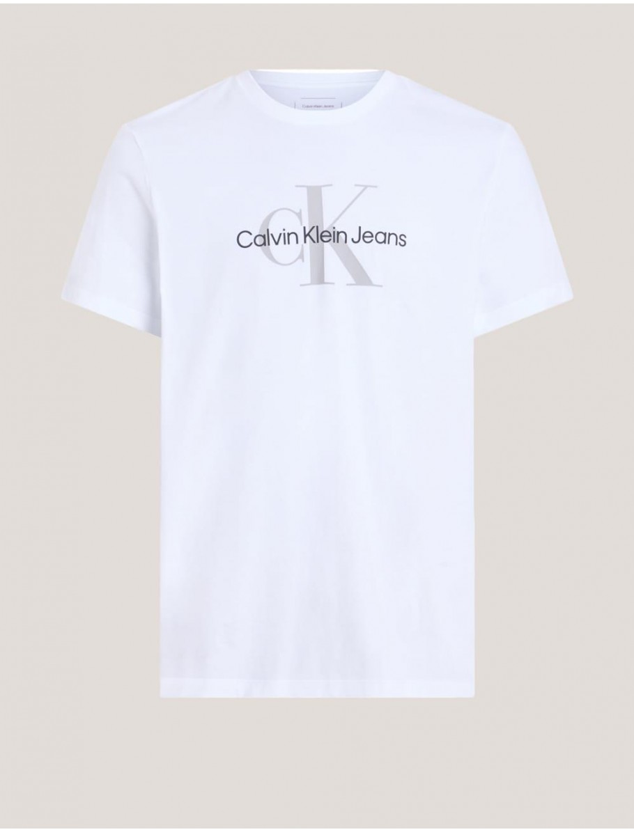 CAMISETA CALVIN KLEIN SS HERO MONOGRAM TEE 30S EU OPT BLANCO