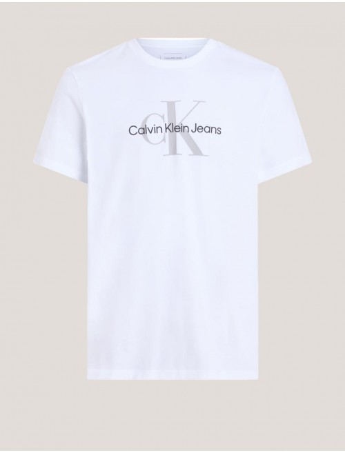 CAMISETA CALVIN KLEIN SS HERO MONOGRAM TEE 30S EU OPT BLANCO