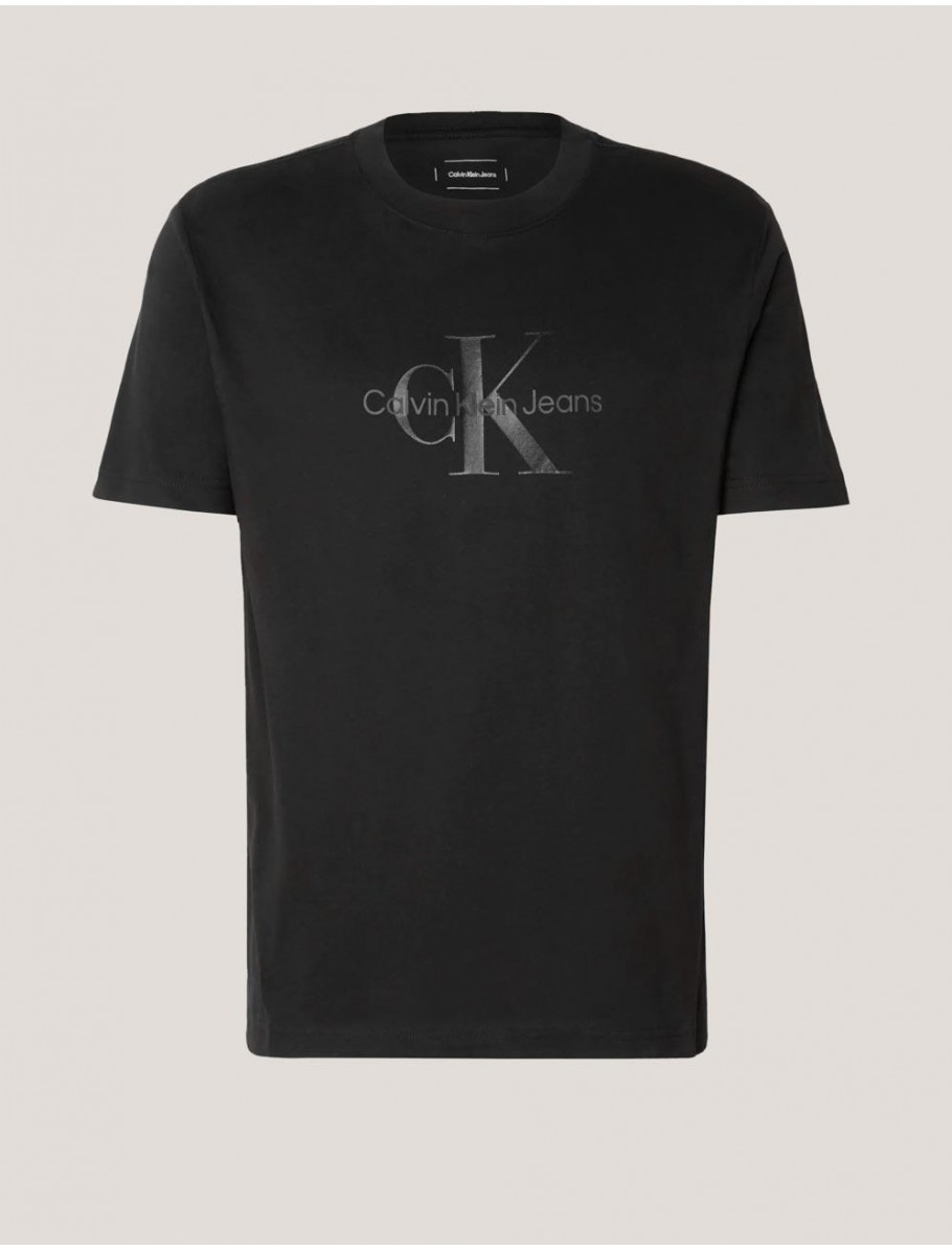 CAMISETA CALVIN KLEIN SHINY MONOLOGO TEE NEGRO