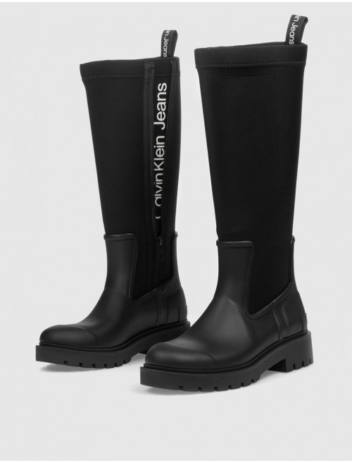 BOTA CALVIN KLEIN HIGH RAINBOOT NEOPRENE NEGRO