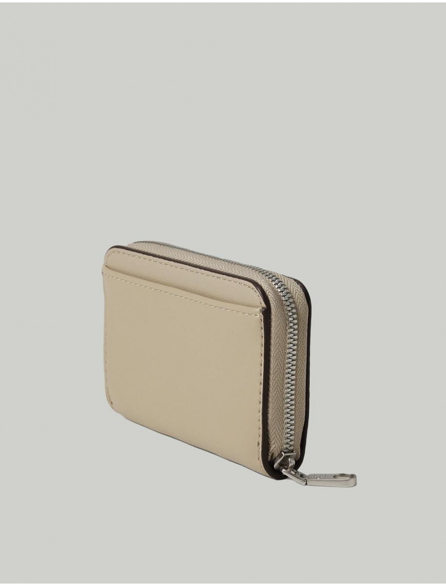 CARTERA CALVIN KLEIN SCULPTED MED ZIP AROUND BEIG