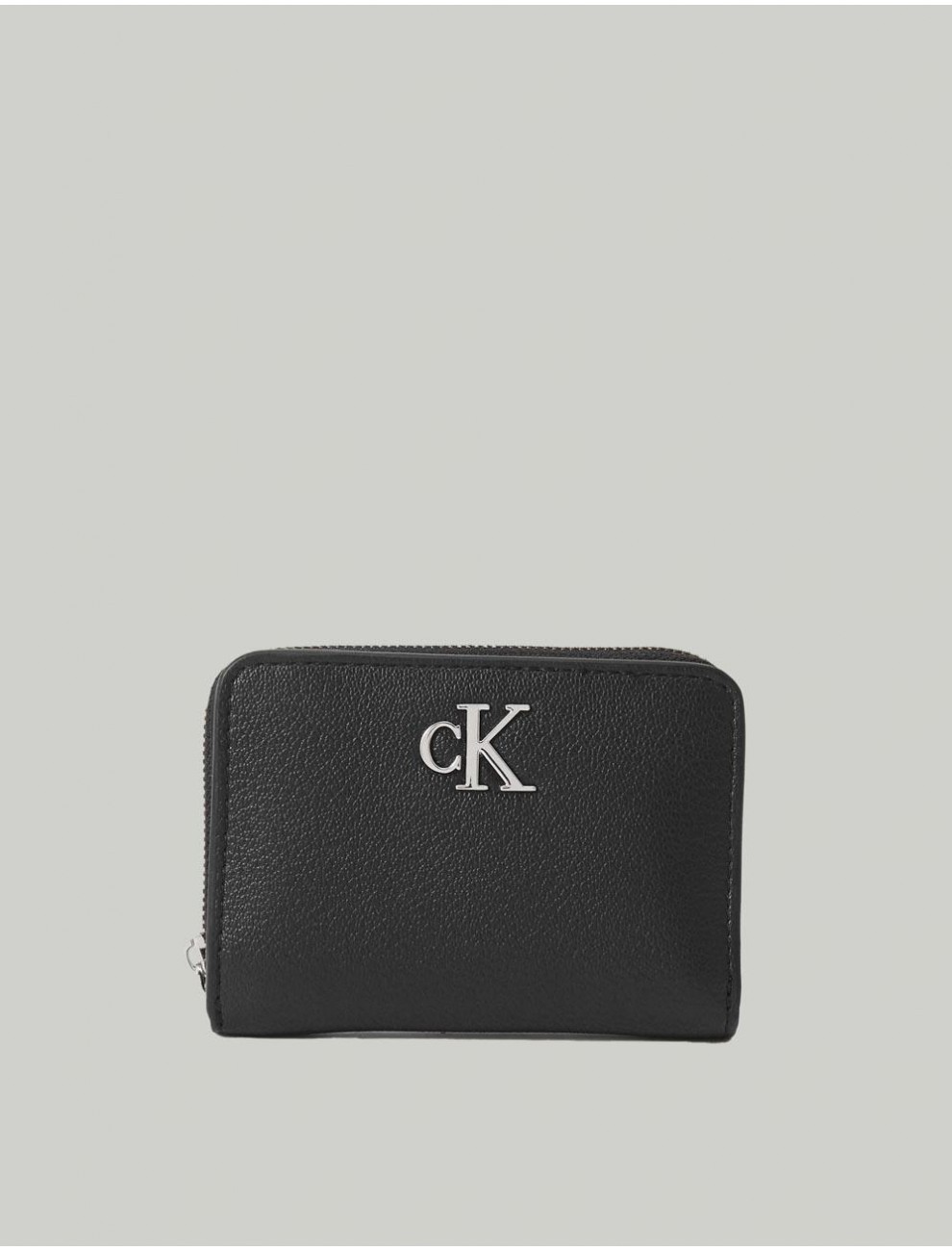 CARTERA CALVIN KLEIN MINIMAL MONOGRAM MED ZIP AROUND NEGRO