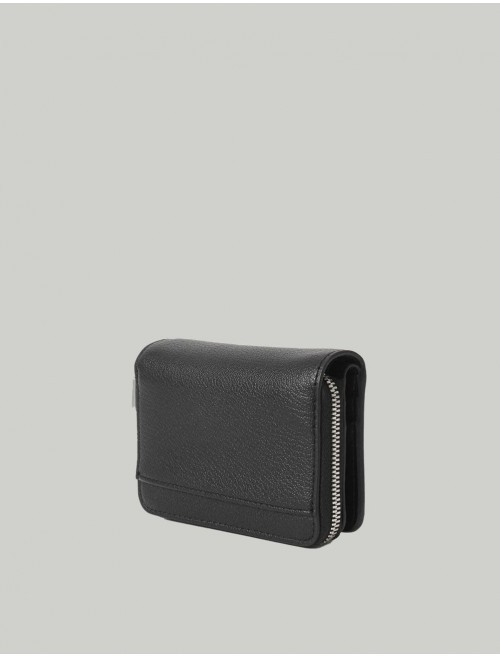 CARTERA CALVIN KLEIN MINIMAL MONOGRAM MED ZIP AROUND NEGRO