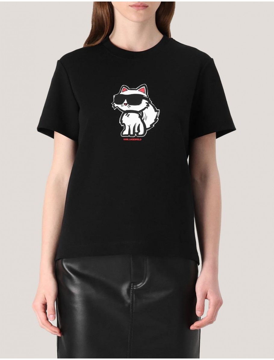 CAMISETA KARL LAGERFED IKON SKETCH CHOUPETTE TSHIRT NEGRO