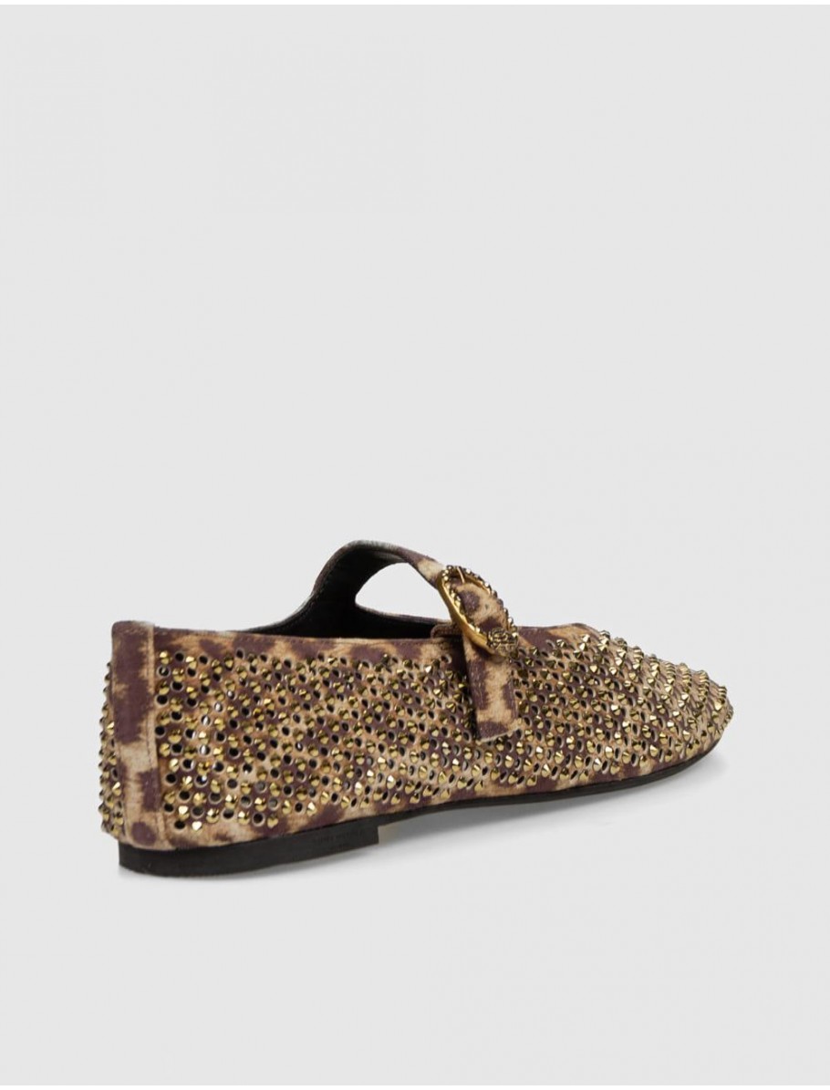 MERCEDITA KURT GEIGER MAYFAIR BALLET FLAT MARRoN