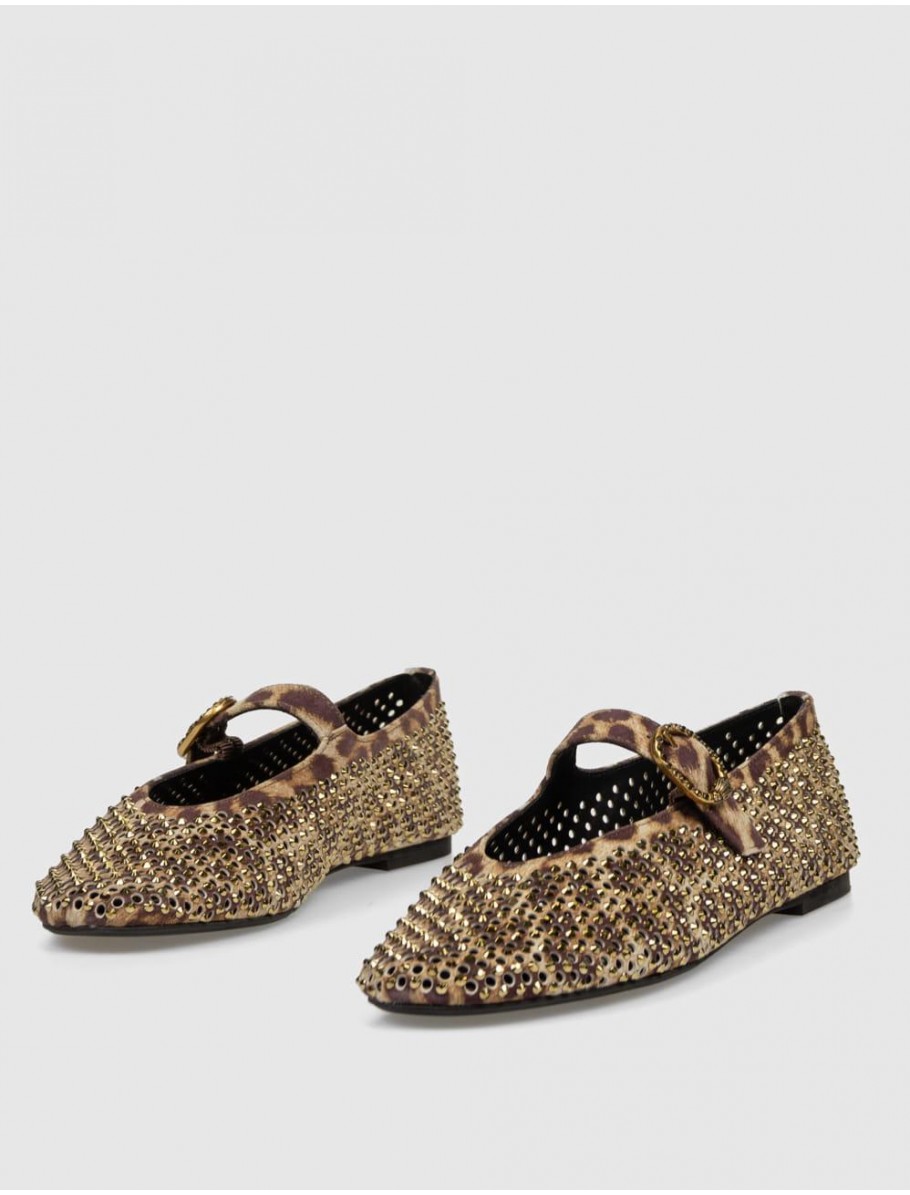 MERCEDITA KURT GEIGER MAYFAIR BALLET FLAT MARRoN