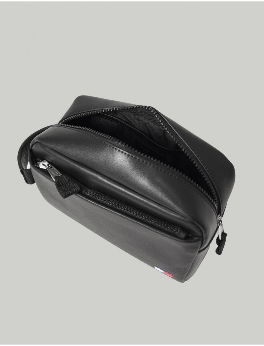 NECESER TOMMY HILFIGER TJM HERITAGE LEATHER WASHBAG NEGRO