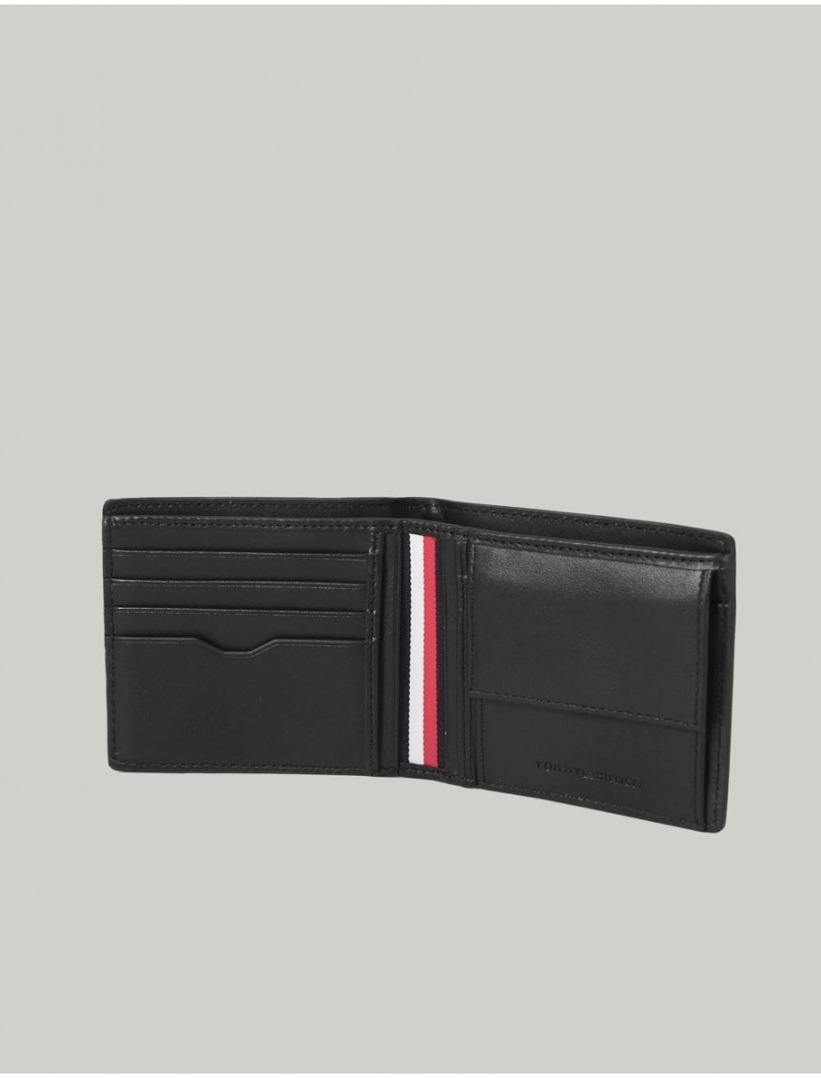 CARTERA TOMMY HILFIGER TH CORP CC AND COIN NEGRO