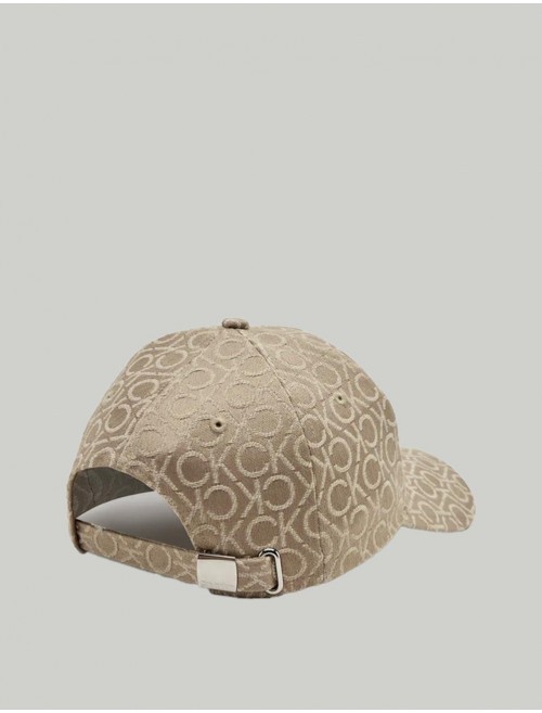 GORRA CALVIN KLEIN MONOGRAM JACQUARD CAP TAUPE