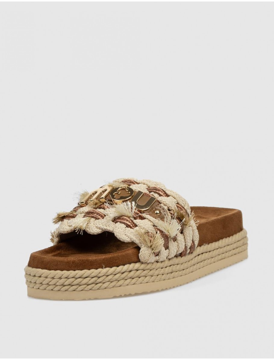 SANDALIA MOU MONOBAND ROPE BEIG