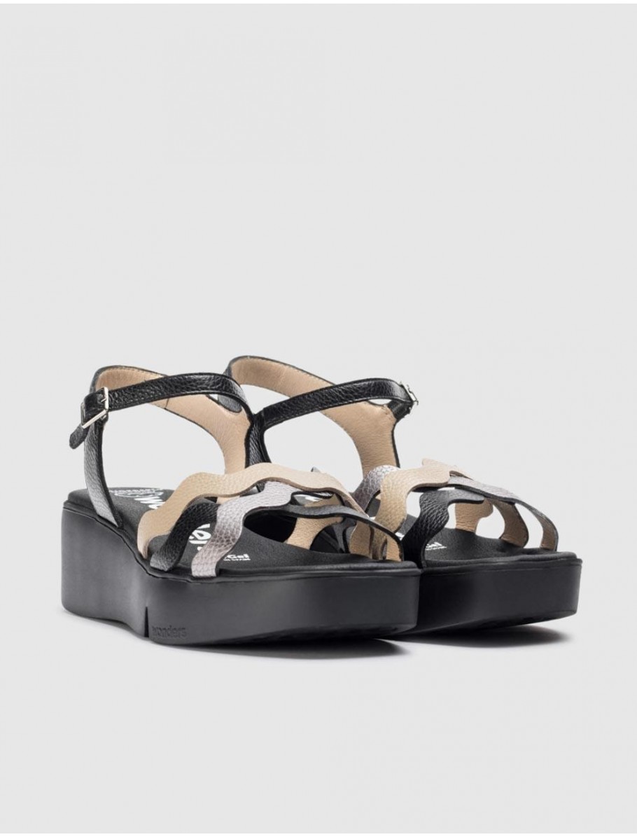 SANDALIA WONDERS B 7943 NEGRO